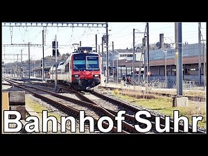Swiss Railroad crossing and train station / Bahnübergang und Bahnhof Suhr AG , Aargau, Schweiz 2020