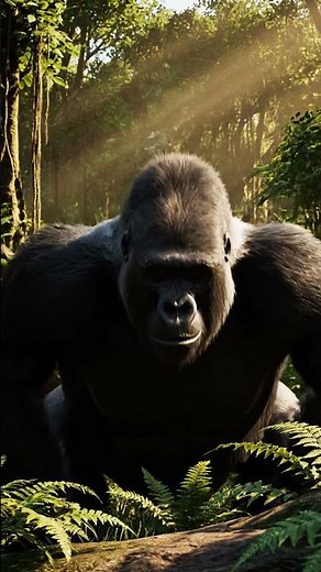 😡 Angry Gorilla Beats His Chest in Rage | Jungle King Power 🦍🔥#brutalnature #gorilla #viral