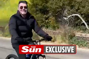 Simon Cowell is back in the saddle as he rides electric bike in LA six weeks after cheating death in horrifying accident