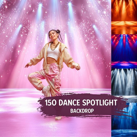 150 Spotlights Dance Backdrops | Dance Photo Digital Backgrounds, Cheerleader Spotlights Photo Overlays | Dance Stage Sports Posters Designs - Etsy