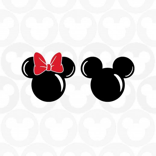 Mickey Minnie Mouse, Head Ears Bow, Svg Png Formats, Instant Download, Silhouette Cameo, Cricut - Etsy
