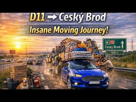 🚗 D11 → Český Brod | Highway to City Drive | Traffic, Speed & Exit Roads | No Commentary