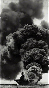 393K views · 7K reactions | USS Bunker Hill burns fiercely after being struck by Japanese aircraft during the Okinawa campaign. Though heavily damaged and engulfed in flames, the carrier miraculously stayed afloat and was eventually towed back for repairs. #ww2 #ship #navy | I love Warships | Facebook