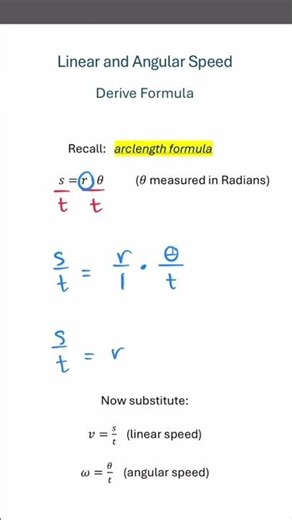Linear and Angular Speed - formula derivation #shorts