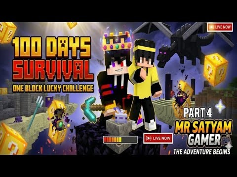 Minecraft Survival one block lucky block 100 days Survival challenge part 4