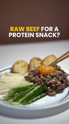 Korean Seasoned Raw Beef (Yukhoe) Recipe for High Protein Snack