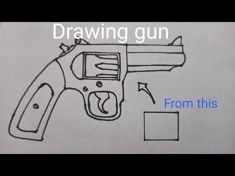 Drawing gun | revolver from rectangle