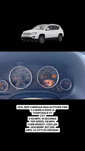 Normalcars0to60 on Instagram: "2016 JEEP COMPASS HIGH ALTITUDE FWD 0-60 🎥 @police_428"