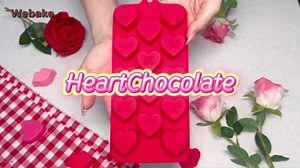 Webake Conversation Heart Molds, 14-Cavity Heart Chocolate Silicone Molds with Love Words, Conversation Heart Mold for Chocolate, Candy, Fudge, Ice Cube, Cake Pop, Pack of 2
