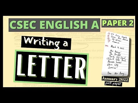 CSEC English A Paper 2: Letter Writing (Expository Writing)