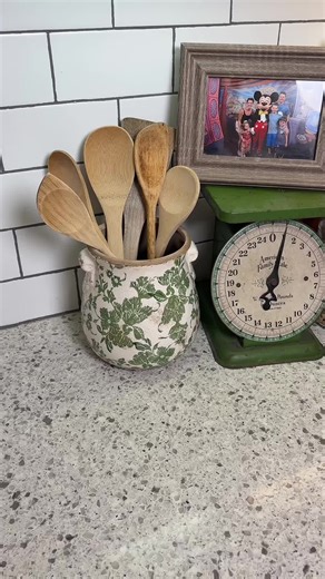 QVC Tuscan Rustic Planter in Green for Kitchen Decor