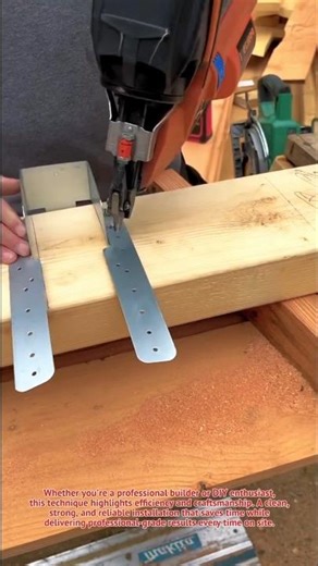 Perfect Beam Bracket Installation with Nail Gun Precision