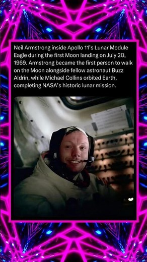 Neil Armstrong Inside Apollo 11’s Lunar Module Eagle During the First Moon Landing on July 20, 1969