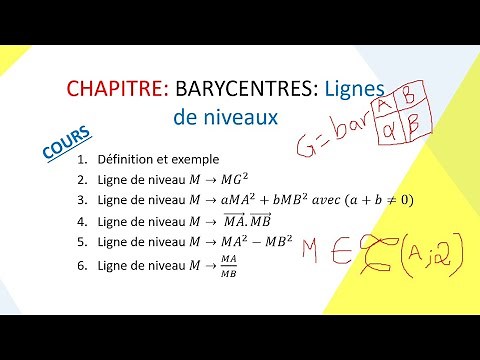 Cours Barycentre: les lignes de niveaux