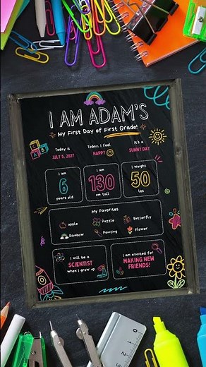 ✨ First Day of School Sign | Editable Canva Template | Printable Back to School Board ✨