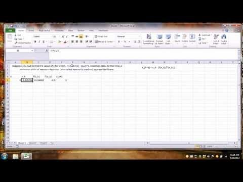 Newton Method using MS Excel