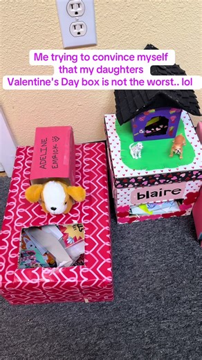Worst project I ever made lol 😐 #fyp #valentinesbox #schoolproject #momfail
