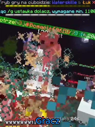 KLIP GRACZA - MOC ZEUSA 😜 #minecraft #watermc #dlaciebie #shorts #fail