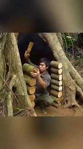 Building a Warm and Cozy Secret Shelter Deep Inside a large Tree Bushcraft, Survival, Dugout