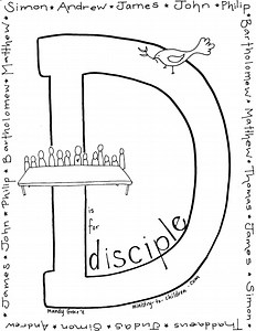 "D is for Disciple" Coloring Page