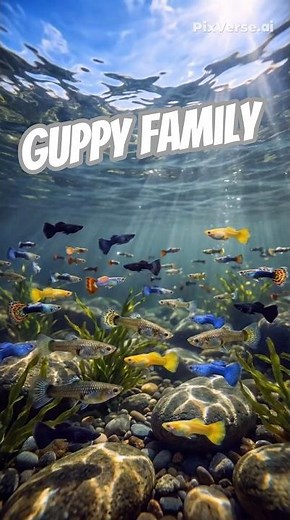 Beautiful Guppy Fish in Crystal Clear River | Relaxing Underwater 4K