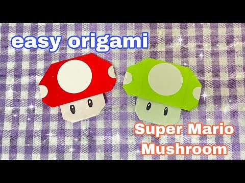 How to make Super Mario mushroom / origami / easy / paper / craft / Mario