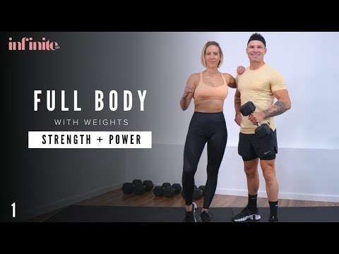 45 Min FULL BODY WORKOUT with WEIGHTS | Strength & Power