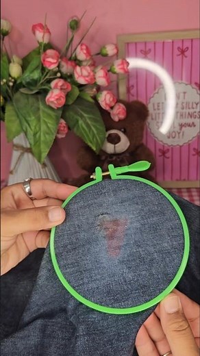 Paint Stain on Jeans? Try This Easy Daisy Embroidery DIY | Old Jeans to New Look