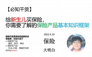 【必知干货】给新生儿买保险，你需要了解的保险产品基本知识框架 保险| 万能险| 理财险| 保障| 重疾险| 百万医疗| 意外险| 和睦家