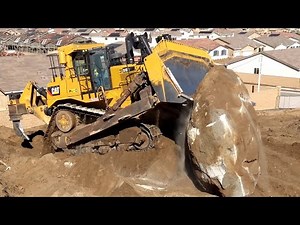 CAT D10T2 Dozer Removing Massive Rock- Amazing Power