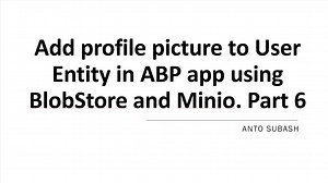 Add profile picture to User Entity in ABP app using BlobStore and Minio. | ABP.IO