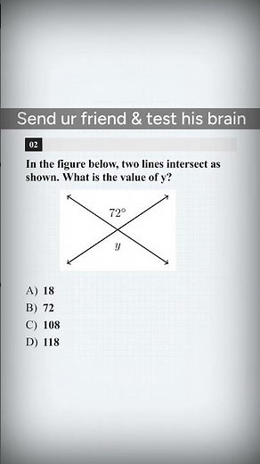 SAT Math intersecting Lines: Find y Using Vertical Angles! 📐 #shorts #satmath #satprep