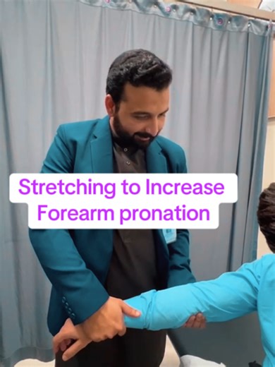 Stretching of Forearm supinators to increase pronation #pronation #forearm #supinations #PhysioTherapy #streching