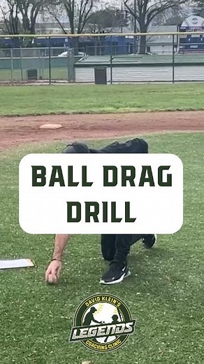 Ball Drag Drill #1 drill for beginners who “shotput” the ball and need a fill arm circle. Starting on a knee isolates the upper half. #legendsbaseball #baseball #baseballlife #kidsbaseball #baseballforkids #youthbaseball #coach #coachdavid #coaching | Legends Baseball & Softball Camps