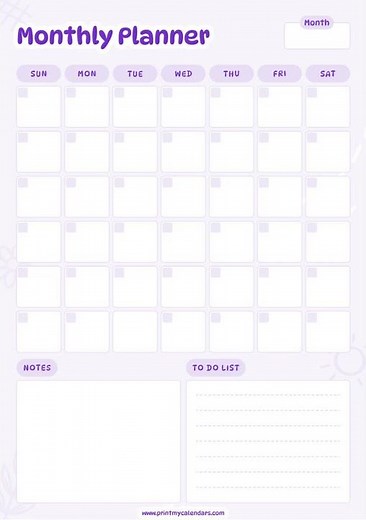 Printable Monthly Planner | Letter Size | Portrait & Landscape | Free Download