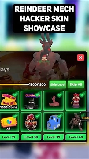 Reindeer Mech Hacker Skin Showcase #tds #roblox #towerdefensesimulator #gaming #event