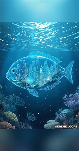 Urban Fishscape 🐟✨ | Surreal Underwater City in Motion | Aesthetic Ocean Visuals