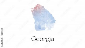 Brush animated map showing the state of Georgia from the united state of america. 2d map of Georgia. Stock Video