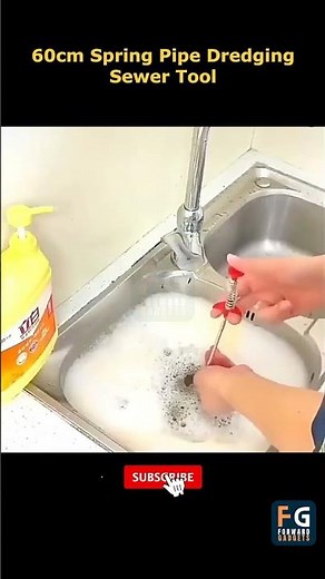 60cm Spring Pipe Dredging Sewer Tool | Ultimate Drain Cleaning Tool for Clogs & Hair #draincleaning