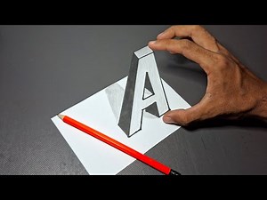 Simple 3D Letter A Drawing on Paper – No Tools Needed!