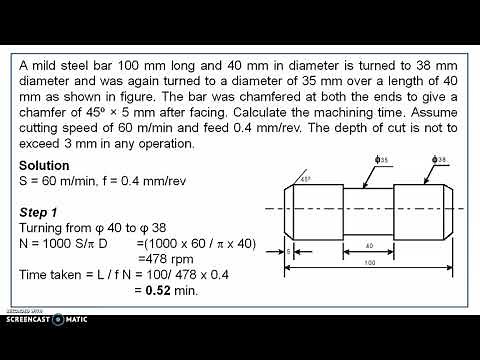 Machining time calculation lathe operations 1