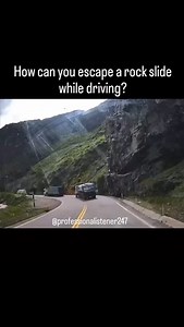 39 reactions · 19 comments | How to escape a rock slide... #viralvideo #driving #cars #accident #travel #trucks #rock #rockslide | Professional Listener | Facebook