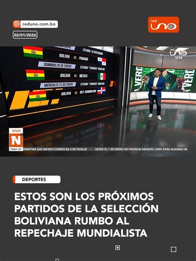 #Deportes | La Selección Boliviana continúa su camino hacia el repechaje mundialista y definió los partidos amistosos que tendrá como parte de su preparación. Estos encuentros serán clave para ajustar tácticas, consolidar el equipo y llegar en las mejores condiciones al decisivo compromiso que definirá su clasificación al Mundial. Presenta: @gustavofuss ▶️ Más información en www.reduno.com.bo #RedUno #RedUnoDigital #Bolivia #Notivision #Mundial2026