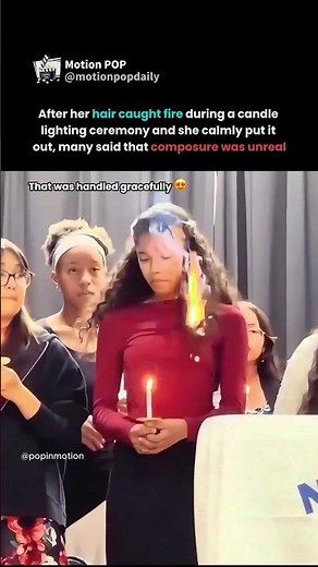 her hair caught fire mid ceremony and her reaction left everyone speechless 😳 #viral
