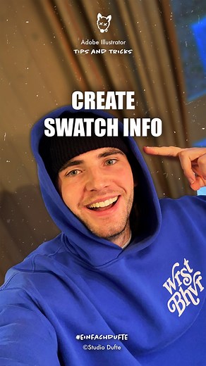 How to create Swatch Info in Adobe Illustrator #adobeillustrator #adobeillustratortutorial #adobeillustratortips #illustratortutorial #adobeillustratortools #graphicdesign #graphicdesigner #graficdesigntip #graficdesignerlife | Studio Dufte