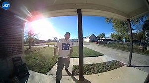 'Brazen': Texas porch pirate snatches package seconds after delivery in bold caught-on-cam heist