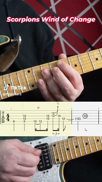 #Tutorial Scorpions - Wind Of Change Guitar Intro #guitartutorial #guitarcover #electricguitar #learnmontiktok