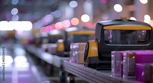 Efficient robots sorting packets in an armylike operation. Concept Robotics, Automation, Sorting Technology, Military Operations, Efficiency,