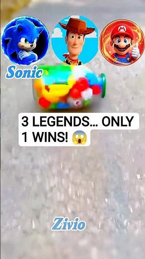 Sonic ⚡ vs Woody 🤠 vs Mario 🍄 | WHO WINS?! 😱🔥 #Shorts