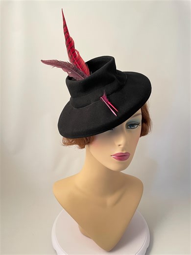 Ladies Vintage Hat, 1930s Hat, 1940s Hat, Goodwood Revival, 1930s Felt Hat, 1940s Felt Hat, 1940s Clothing, 1930s Black Hat, 1940s Black Hat - Etsy
